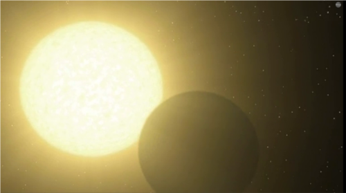 Artist's impression from "NASA's Spitzer Sees Light of Super Earth" - Image credit: NASA